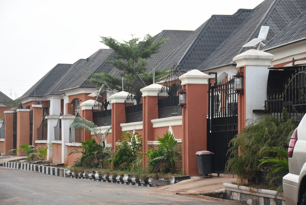 Terraced bungalows along the Winners Estate access road